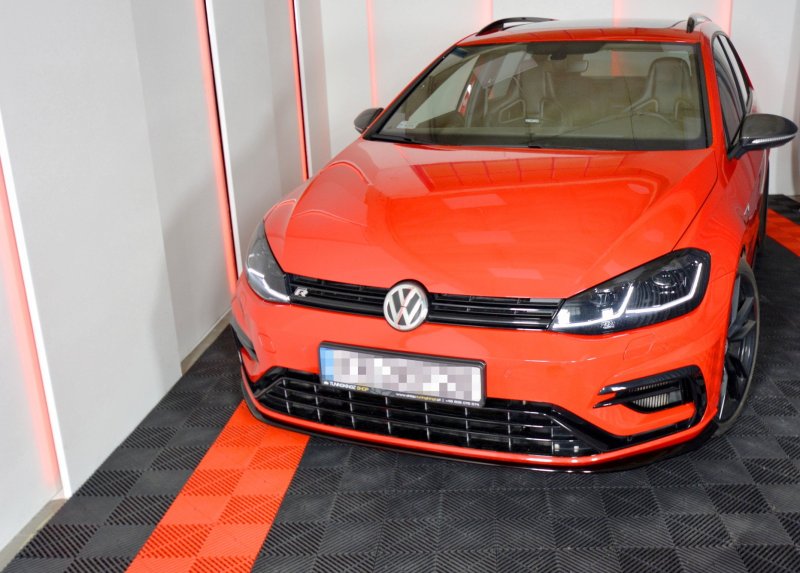 Maxton Front Ansatz V.7 für VW Golf 7 R / R-Line Facelift schwarz Hochglanz VW-GO-7F-R-FD7-G