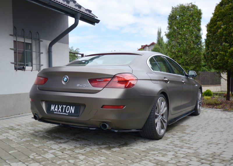 Maxton Heck Ansatz Flaps Diffusor für BMW 6er GRAN COUPÉ schwarz Hochglanz BM-6-06-GC-RSD1-G