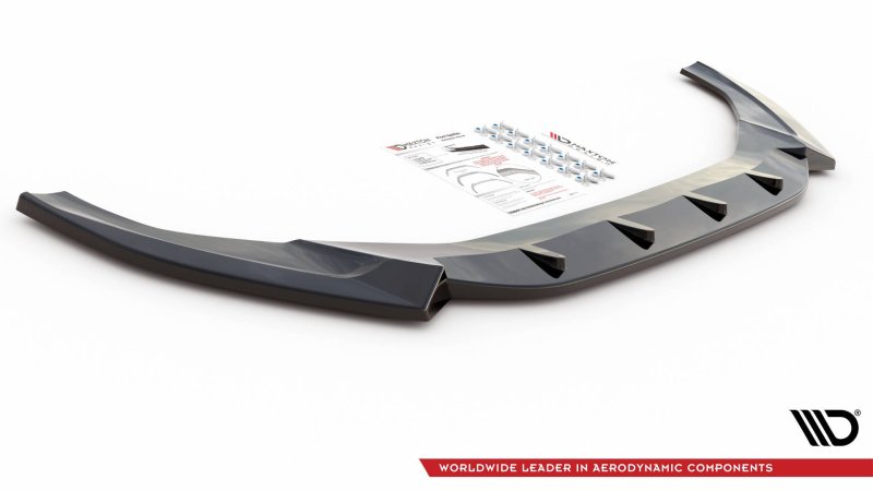Maxton Front Ansatz V.2 für Audi S5 / A5 S-Line F5 Facelift schwarz Hochglanz AU-S5-2F-FD2-G