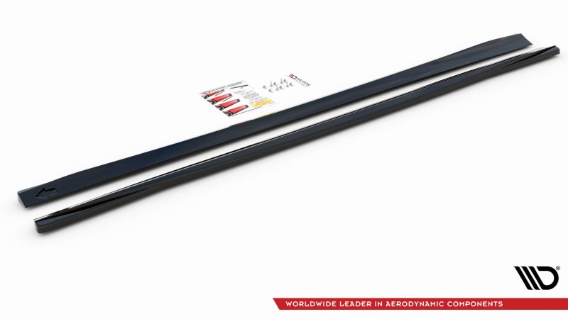 Maxton Seitenschweller Ansatz für Volvo V90 Mk2 schwarz Hochglanz VO-V90-2-SD1-G