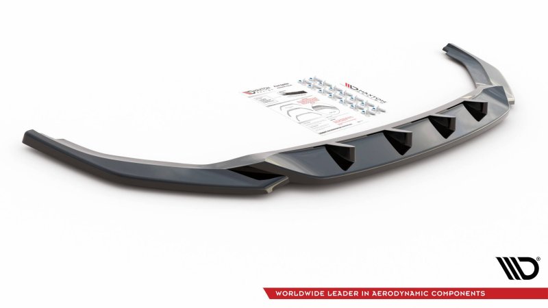 Maxton Front Ansatz V.2 für Volkswagen T6 Facelift schwarz Hochglanz VW-T6F-FD2-G