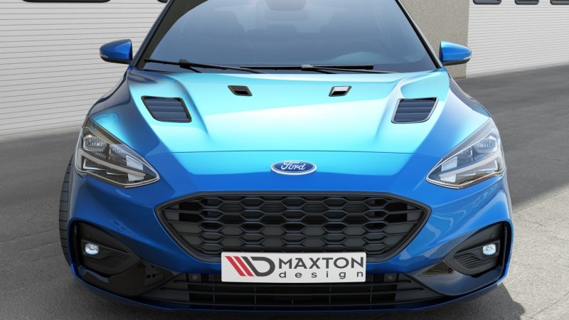Maxton Motorhauben Luftschlitze Ford Focus ST-Line / ST Mk4 (Klein) schwarz Hochglanz FO-FO-4-BV2-G
