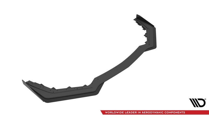 Maxton Street Pro Front Ansatz V.1 für  + Flaps Ford Mustang GT Mk6 Facelift schwarz Hochglanz FOMU6FGTCNC-FD1B+FSF1-G