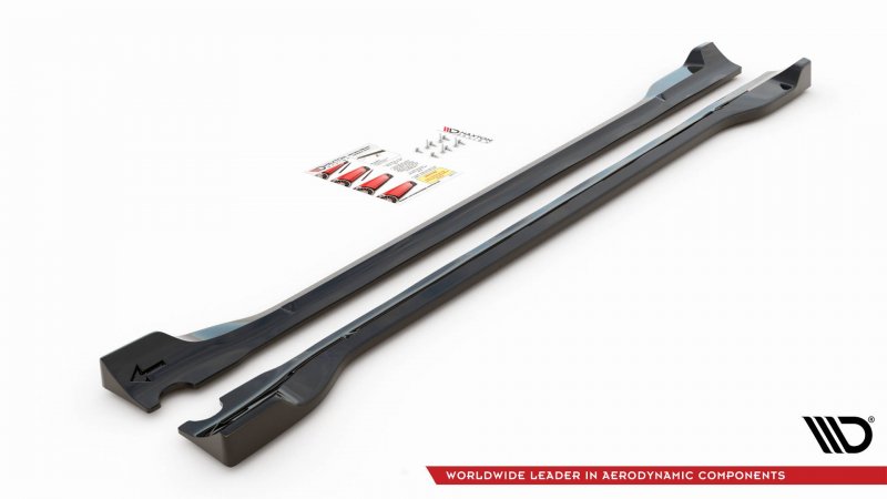 Maxton Seitenschweller Ansatz für Ford Escape Mk3 schwarz Hochglanz FO-ES-3-SD1-G