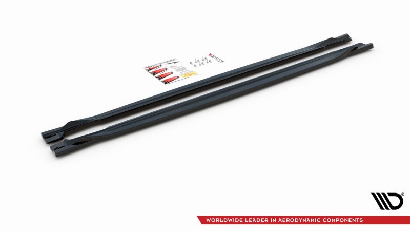 Maxton Seitenschweller Ansatz für Volkswagen T-Roc Mk1 schwarz Hochglanz VW-T-ROC-1-SD1-G
