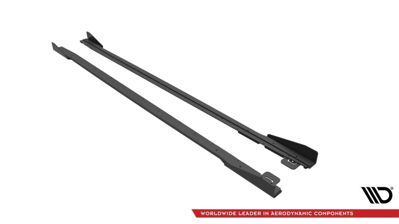 Maxton Street Pro Seitenschweller Ansatz für V.1 für + Flaps Ford Mustang GT Mk6 Facelift schwarz Hochglanz FOMU6FGTCNC-SD1BRB+SRF1-G