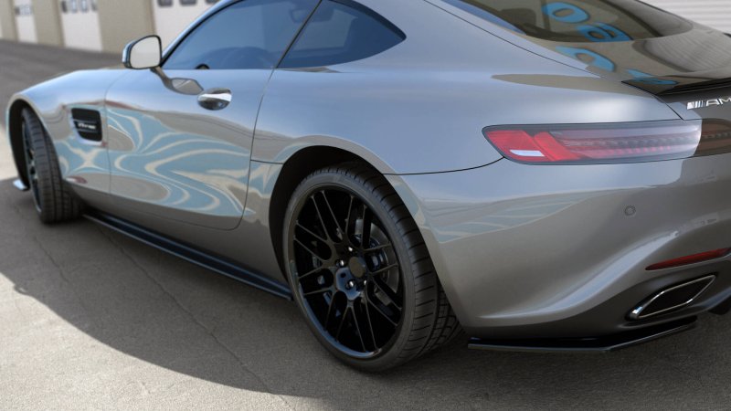 Maxton Seitenschweller Ansatz Mercedes-AMG GT / GT S C190 Facelift schwarz Hochglanz ME-AMG-GT-1-SD1-G