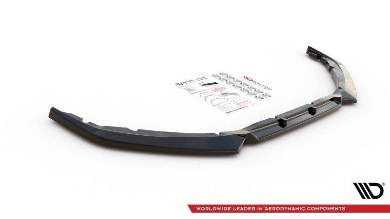 Maxton Front Ansatz V.1 für Peugeot 208 Mk2 schwarz matt PE-208-2-FD1-T