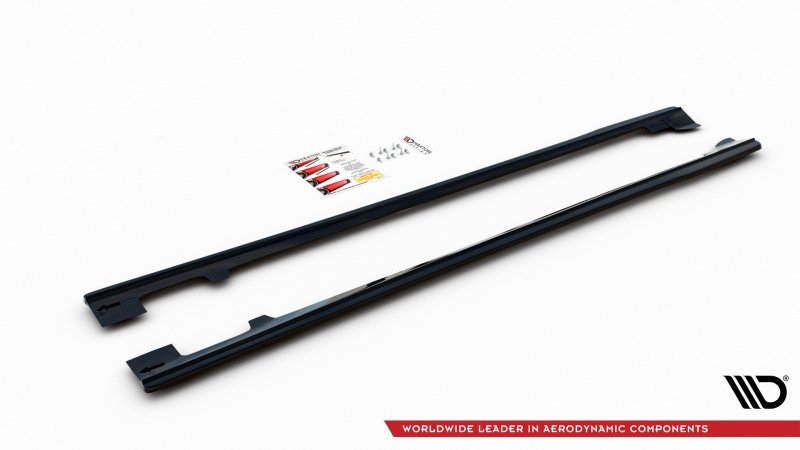 Maxton Seitenschweller Ansatz für Volvo V40 schwarz Hochglanz VO-V40-2-SD1-G