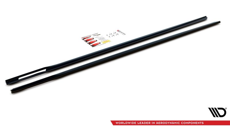 Maxton Seitenschweller Ansatz für V.2 für BMW 3er G20 / G21 M-Paket schwarz Hochglanz BM-3-20-MPACK-SD2-G