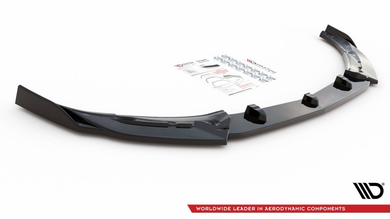 Maxton Front Ansatz V.2 für Mercedes-AMG C63 Coupe AMG Aero Pack C205 Facelift schwarz Hochglanz ME-C-205F-AMG-C-FD2-G