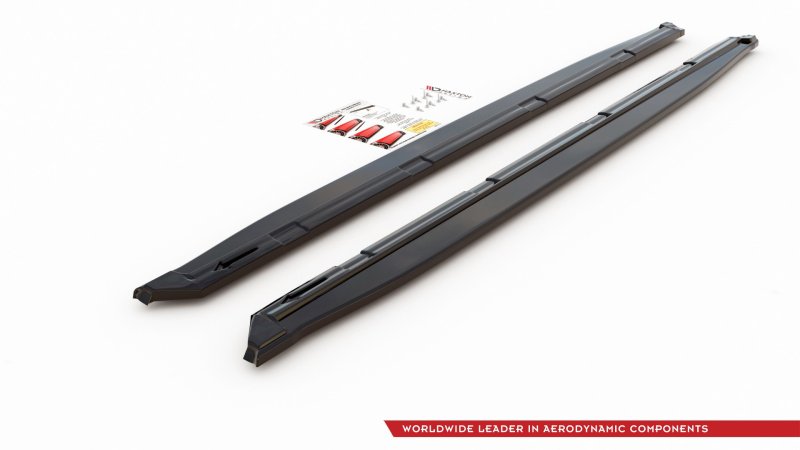 Maxton Seitenschweller Ansatz für Skoda Kodiaq Mk1 Sportline/RS (Version mit Schmutzfängern) schwarz Hochglanz SK-KO-1-SL-SD1-G