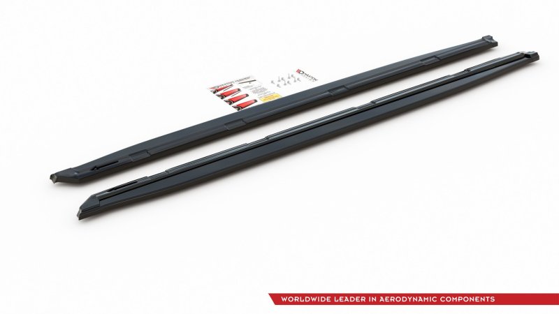 Maxton Seitenschweller Ansatz für Skoda Kodiaq Mk1 Sportline/RS (Version mit Schmutzfängern) schwarz Hochglanz SK-KO-1-SL-SD1-G