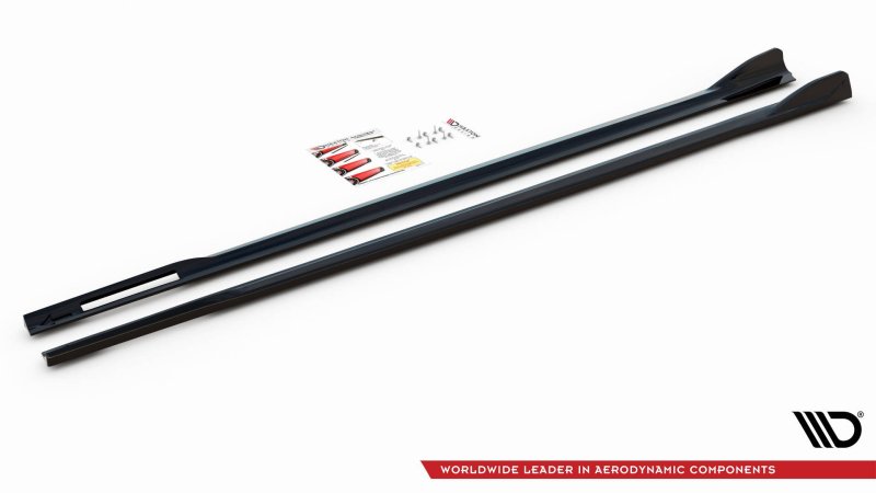 Maxton Seitenschweller Ansatz für V.2 für BMW 4er M-Paket G22 schwarz Hochglanz BM-4-G22-MPACK-SD2-G