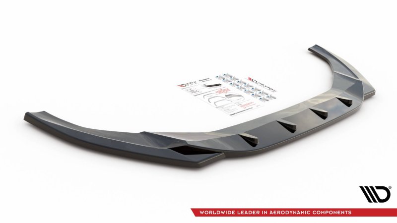 Maxton Front Ansatz V.1 für Audi S5 / A5 S-Line F5 Facelift schwarz Hochglanz AU-S5-2F-FD1-G
