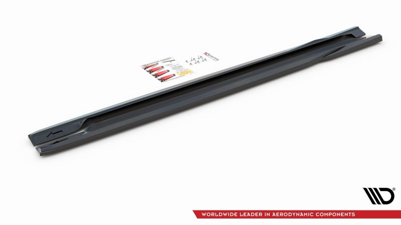 Maxton Seitenschweller Ansatz für Volvo S60 R-Design Mk2 schwarz Hochglanz VO-S60-2-RDESIGN-SD1-G