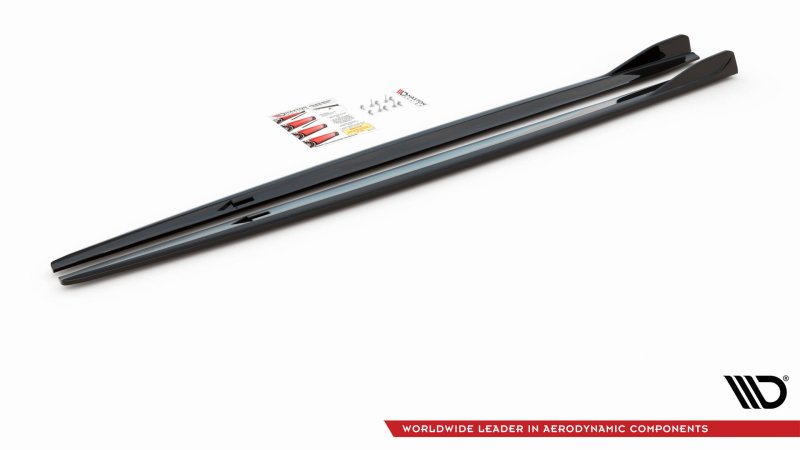 Maxton Seitenschweller Ansatz für V.2 für BMW 2 Gran Coupe M-Paket / M235i F44 schwarz Hochglanz BM-2-44-MPACK-SD2-G