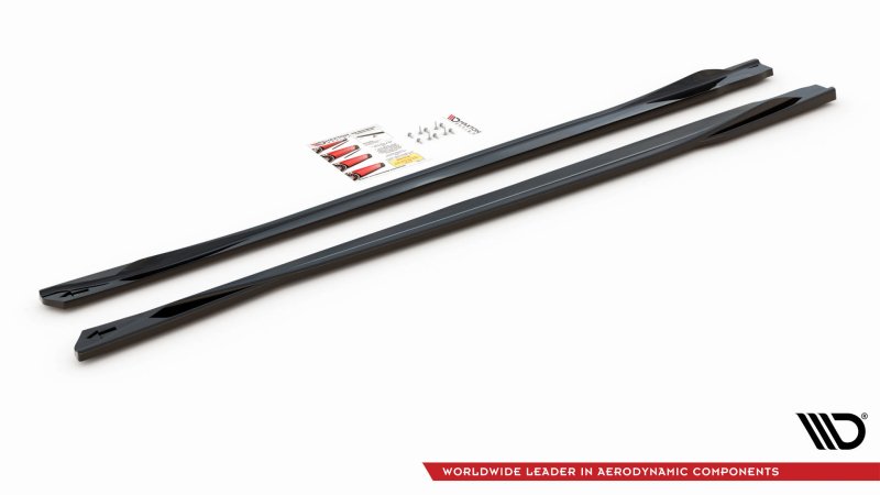 Maxton Seitenschweller Ansatz für Toyota Avensis Mk3 Facelift schwarz Hochglanz TO-AV-3F2-SD1-G