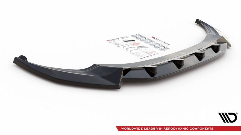 Maxton Front Ansatz V.2 für Volkswagen Tiguan R Mk2 Facelift schwarz Hochglanz VW-TI-2F-R-FD2-G