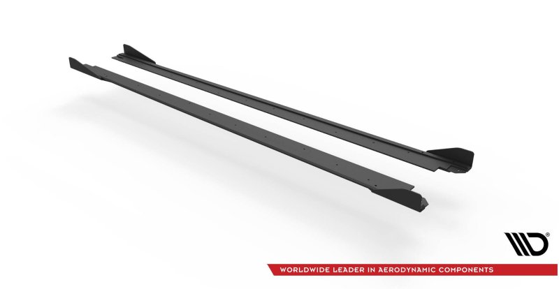 Maxton Street Pro Seitenschweller Ansatz für + Flaps Seat Leon FR Mk4 schwarz Hochglanz SELE4FRCNC-SD1BRB+SRF1-G