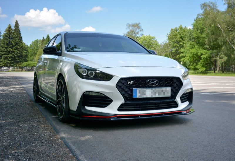 Maxton Front Ansatz V.1 für HYUNDAI I30 Mk3 N  schwarz Hochglanz HY-I30-3-N-FD1-G
