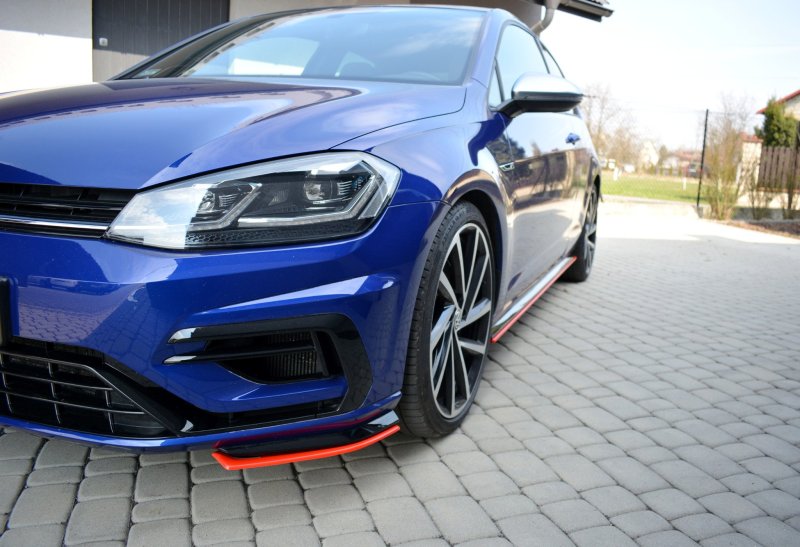 Maxton Front Ansatz für V.8 VW Golf 7 R / R-Line Facelift schwarz Hochglanz VW-GO-7F-R-FD8-G