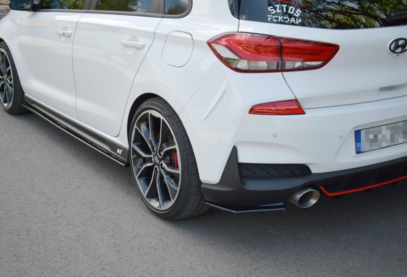 Maxton Heck Ansatz Flaps Diffusor für HYUNDAI I30 Mk3 N  schwarz Hochglanz HY-I30-3-N-RSD1-G