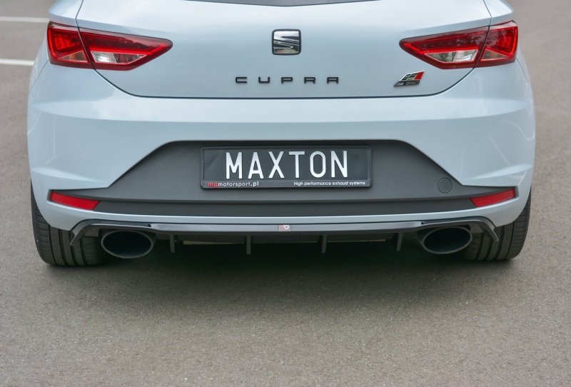 Maxton Diffusor Heck Ansatz für Seat Leon III Cupra schwarz Hochglanz SE-LE-3-CU-RS1-G