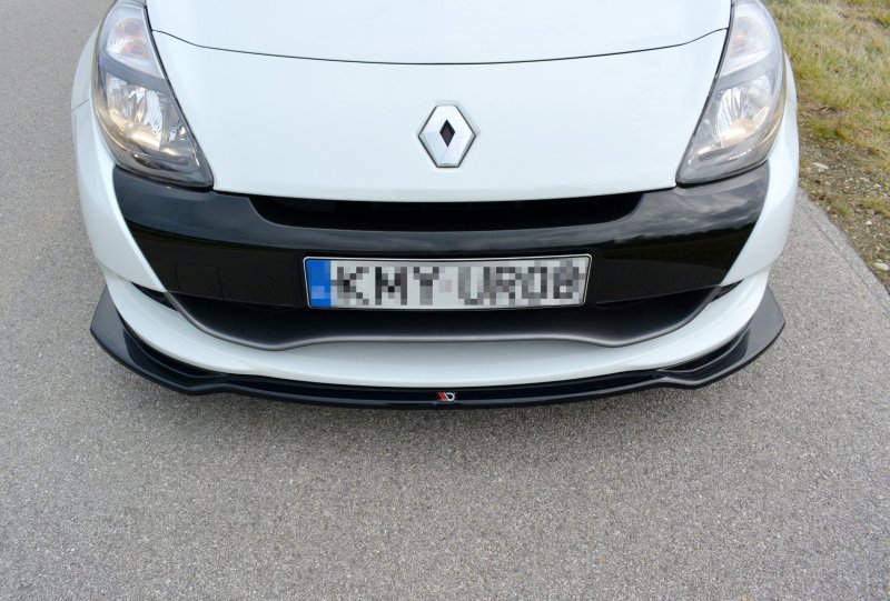 Maxton Front Ansatz V.1 für RENAULT CLIO MK3 RS FACELIFT schwarz Hochglanz RE-CL-3F-RS-FD1-G