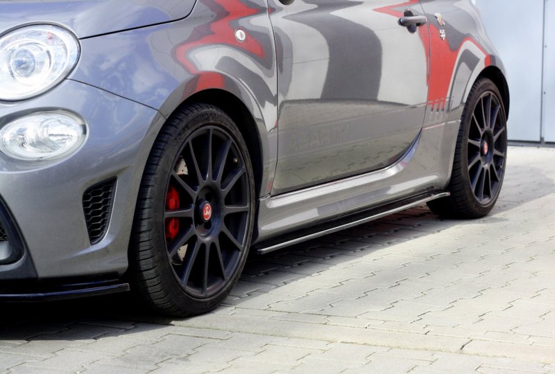 Maxton Seitenschweller Ansatz für FIAT 500 ABARTH MK1 FACELIFT schwarz Hochglanz FI-500-1F-AB-SD1-G