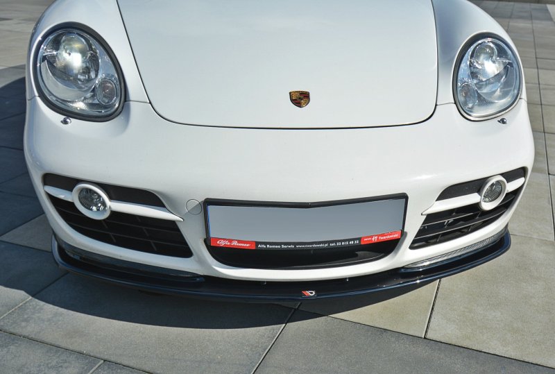 Maxton Front Ansatz V.2 für PORSCHE CAYMAN S 987C  schwarz Hochglanz PO-CA-S-987-FD2-G