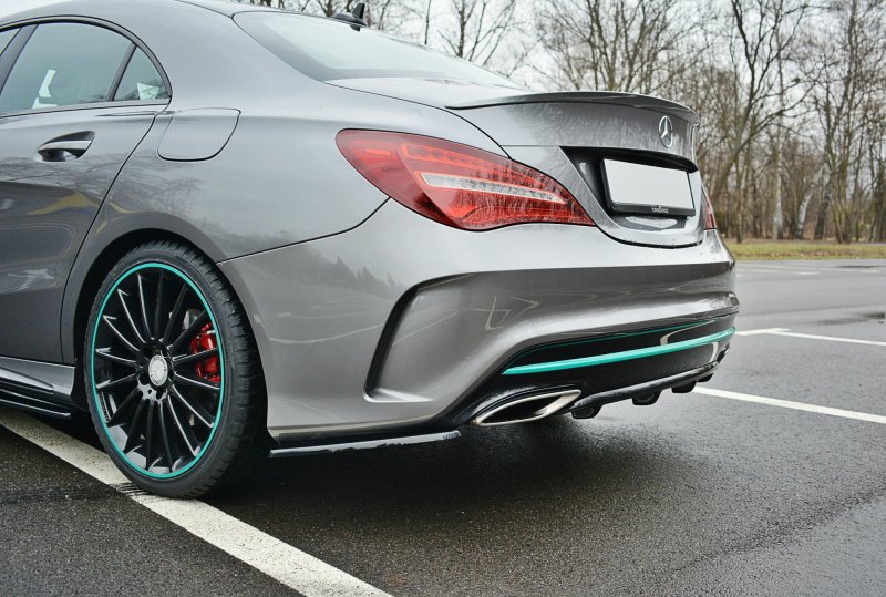 Maxton Diffusor Heck Ansatz für Mercedes CLA C117 AMG-LINE FACELIFT  schwarz Hochglanz ME-CLA-117F-AMGLINE-RS1-G
