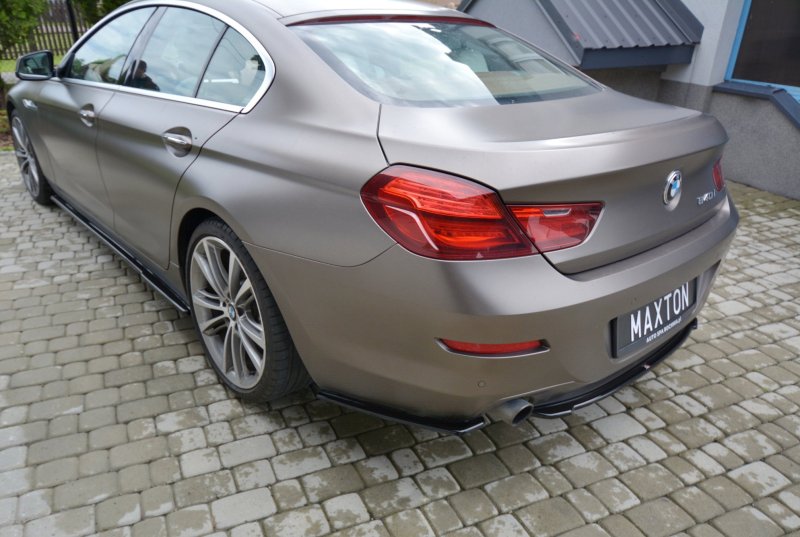 Maxton Mittlerer Diffusor Heck Ansatz für BMW 6er GRAN COUPÉ schwarz Hochglanz BM-6-06-GC-RD1-G