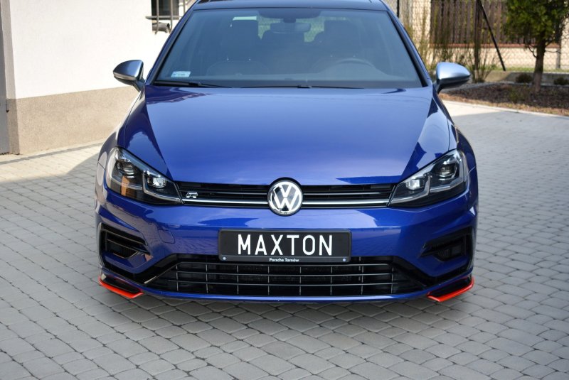 Maxton Front Ansatz für V.8 VW Golf 7 R / R-Line Facelift schwarz Hochglanz VW-GO-7F-R-FD8-G