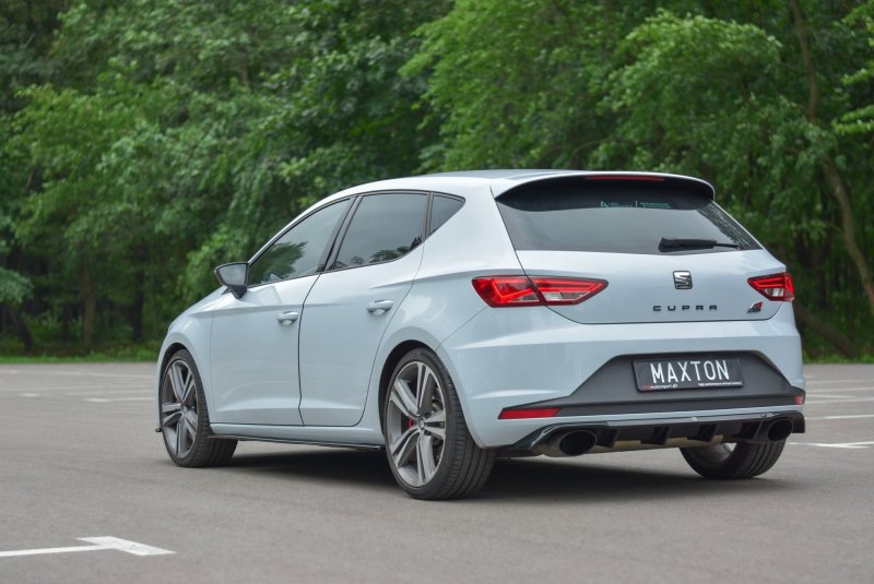 Maxton Diffusor Heck Ansatz für Seat Leon III Cupra schwarz Hochglanz SE-LE-3-CU-RS1-G