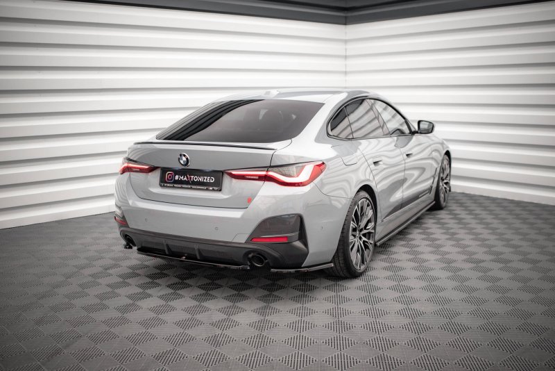 Maxton Heck Ansatz Flaps Diffusor V.1 für BMW 4er Gran Coupe M-Paket G26 schwarz Hochglanz BM-4-G26-MPACK-GC-RSD1-G