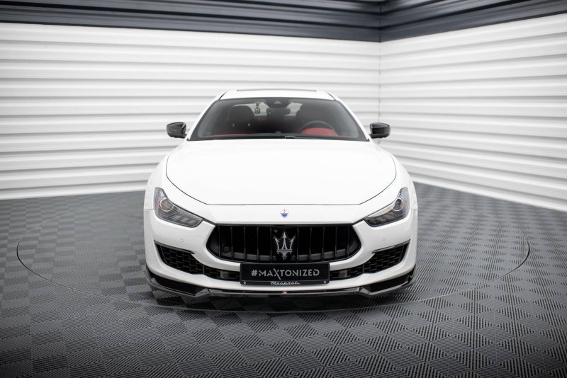 Maxton Front Ansatz V.1 Maserati Ghibli Mk3 Facelift schwarz Hochglanz MA-GH-1F-FD1-G