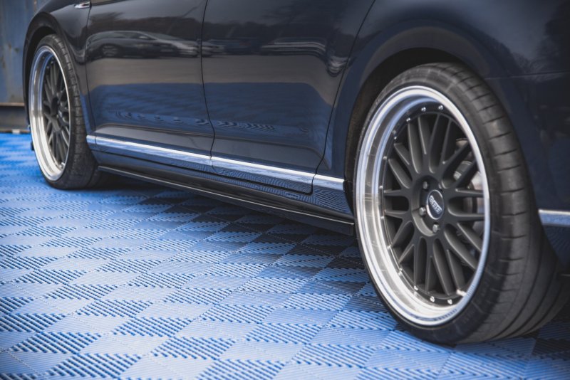 Maxton Seitenschweller Ansatz für Volkswagen Passat B8 schwarz Hochglanz VW-PA-B8-SD1-G