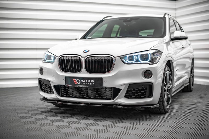 Maxton Front Ansatz V.1 für BMW X1 M-Paket F48 schwarz Hochglanz BM-X1-48-MPACK-FD1-G