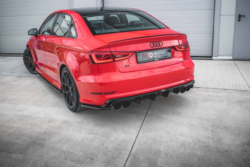 Maxton Heck Ansatz Flaps Diffusor für Audi S3 Limousine 8V schwarz Hochglanz AU-S3-3-S-RSD1-G
