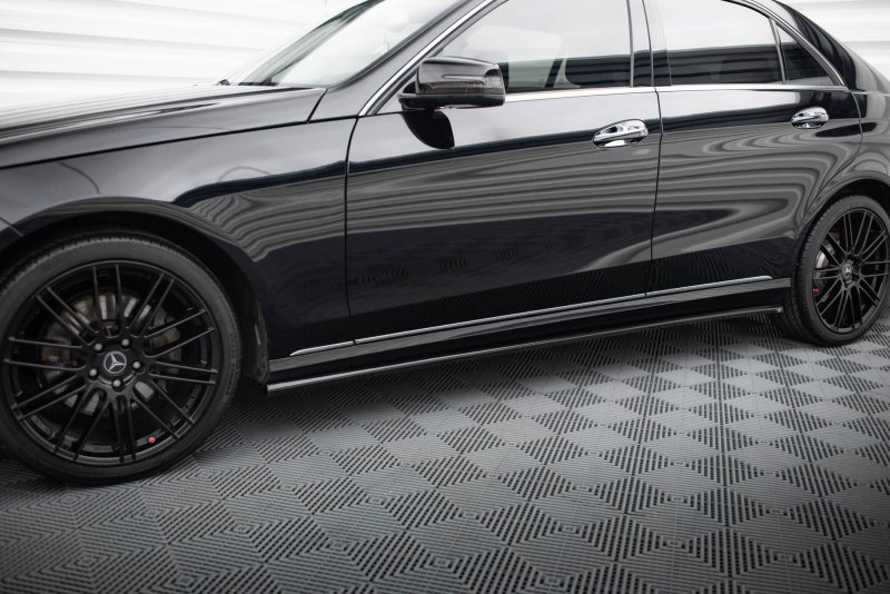 Maxton Seitenschweller Ansatz Mercedes-Benz E W212 Facelift schwarz Hochglanz ME-E-212F-SD1-G