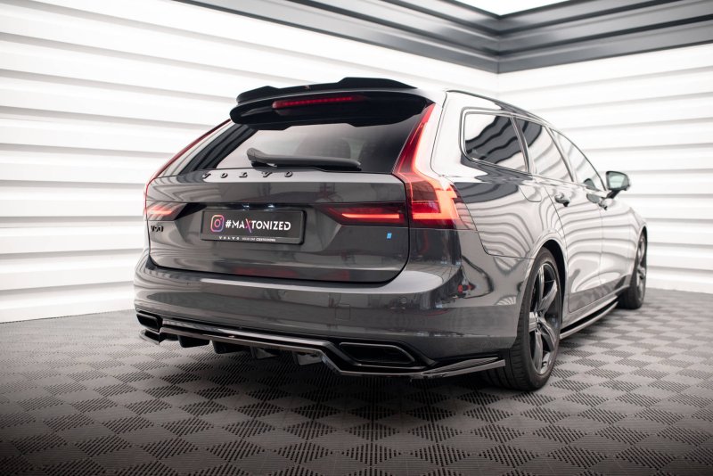 Maxton Spoiler CAP für Volvo V90 R-Design Mk2 schwarz Hochglanz VO-V90-2-RDESIGN-CAP1-G