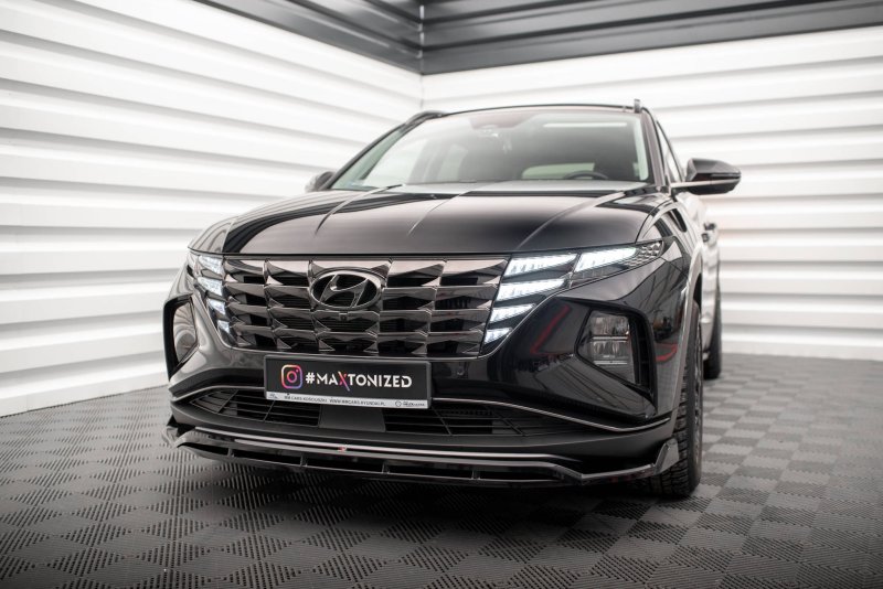 Maxton Front Ansatz V.2 für Hyundai Tucson Mk4 schwarz Hochglanz HY-TU-4-FD2G+FD2R-G