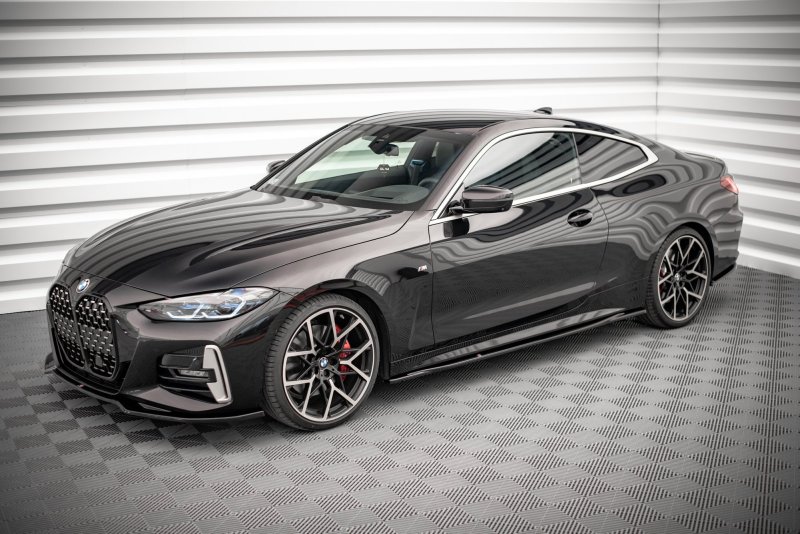 Maxton Seitenschweller Ansatz für V.3 für BMW 4er M-Paket G22 schwarz Hochglanz BM-4-G22-MPACK-SD3-G