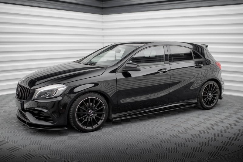 Maxton Street Pro Seitenschweller Ansatz Mercedes-Benz A AMG-Line W176 Facelift MEA176FAMGLINECNC-SD1BRB