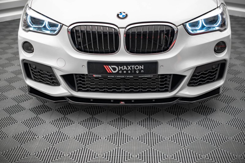 Maxton Front Ansatz V.1 für BMW X1 M-Paket F48 schwarz Hochglanz BM-X1-48-MPACK-FD1-G