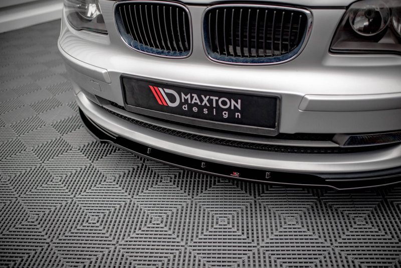 Maxton Front Ansatz V.2 BMW 1er E81 Facelift schwarz Hochglanz BM-1-81F-FD2-G