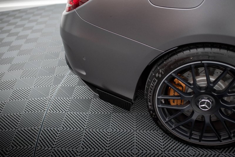 Maxton Hintere Seiten Flaps Mercedes-AMG C63 Limousine / Kombi W205 Facelift schwarz Hochglanz MEC205F63CNC-RSF1-G