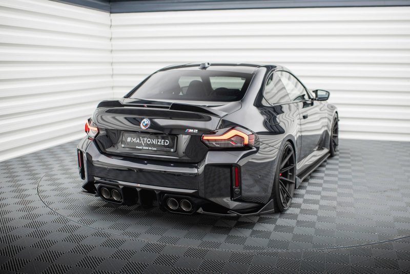 Maxton Heck Ansatz Flaps Diffusor V.6 (heckansatz v.2) BMW M2 G87 schwarz Hochglanz BM-M2-G87-RSD6-G
