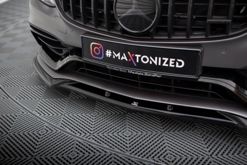 Maxton Front Ansatz V.2 Mercedes-AMG C63 Limousine / Kombi W205 Facelift schwarz Hochglanz ME-C-205F-63-FD2-G